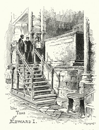 Kong Edward Is grav, Westminster Abbey (gravering) av English School