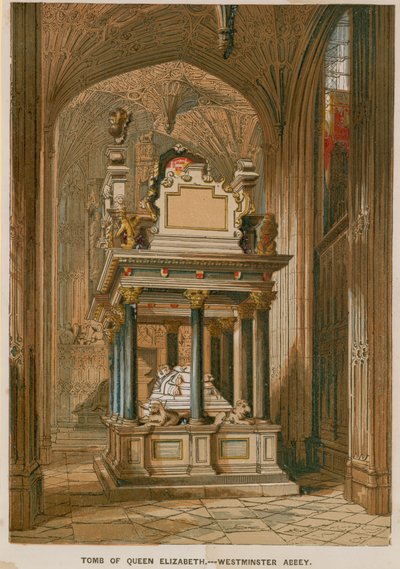 Graven til dronning Elizabeth I i Westminster Abbey av English School