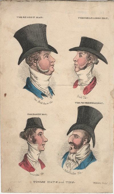 Tonish hatter og slips, c.1815-20 av English School