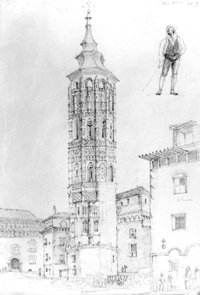 Det nye tårnet i Zaragoza, 1831 (tegning) av English School