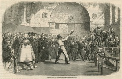 Kaster pannekaken på Westminster School av English School