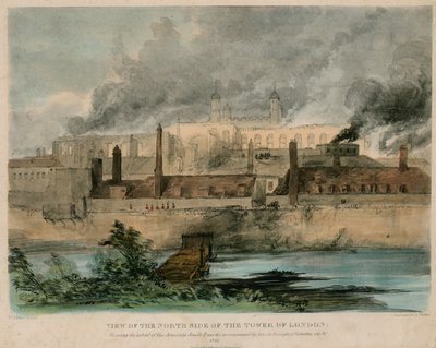 Tower of London Fire, 1841 av English School