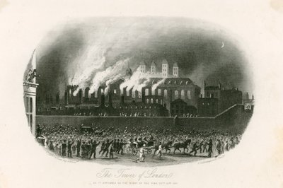 Tower of London Fire, 1841 av English School