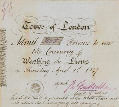 Tower of London-billett av English School