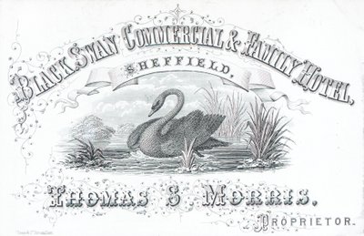 Trade card, Black Swan Commercial & Family Hotel av English School