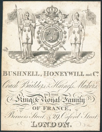 Trade card, Bushnell, Honeywill og Co av English School