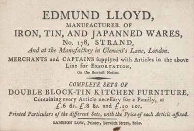 Byttekort, Edmund Lloyd av English School