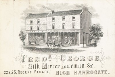 Trade card, Frederick George, silke mercer og laceman av English School