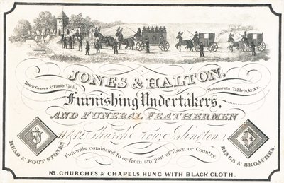 Trade card, Jones & Halton av English School