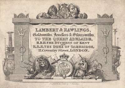 Trade card, Lambert & Rawlings av English School