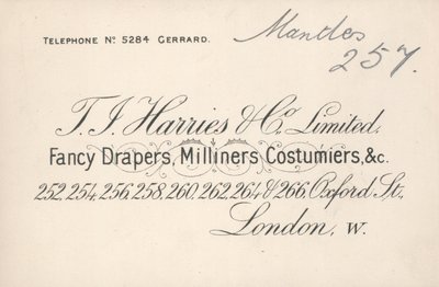 Handelskort, T J Harries & Company Limited av English School