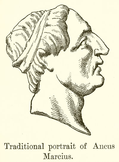 Tradisjonelt portrett av Ancus Marcius av English School