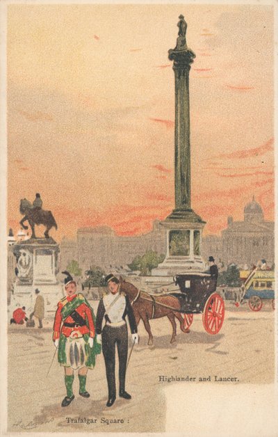 Trafalgar Square, London, Highlander og Lancer av English School