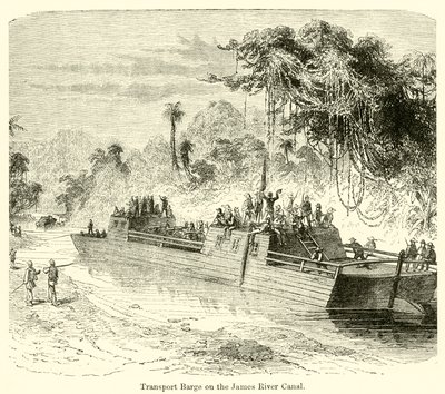 Transportlekter på James River Canal (gravering) av English School
