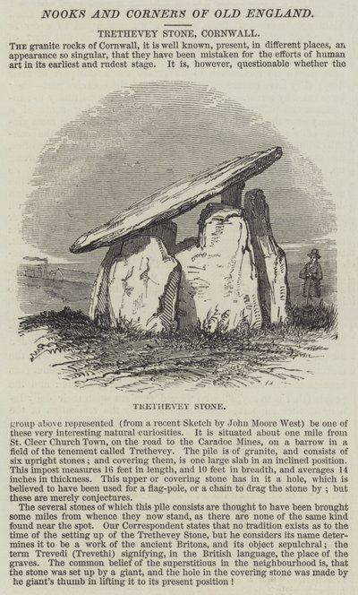 Trethevey Stone, Cornwall (gravering) av English School