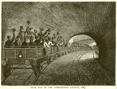 Prøvetur på den underjordiske jernbanen, 1863 av English School