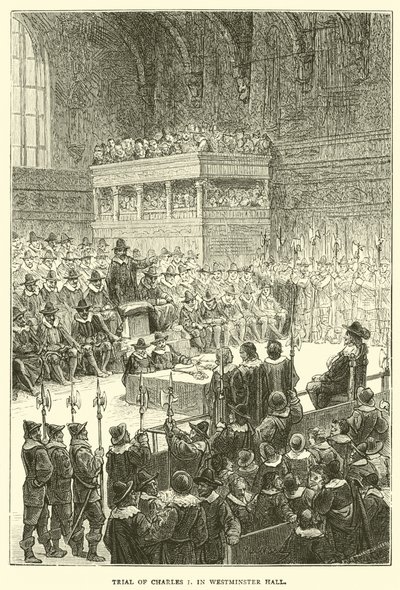 Rettssak mot Charles I i Westminster Hall av English School