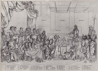 Rettssak mot Lord William Russell (litho) av English School