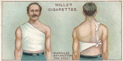 Trekantet bandasje for brystet, nr. 37 fra First Aid-serien med Willss Cigarettes-kort, 1913 av English School