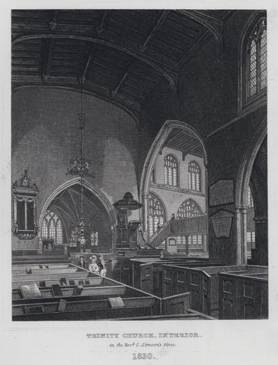 Trinity Church, Interiør, på pastor C Simeons tid av English School