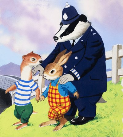 Tufty og politimann grevling av English School