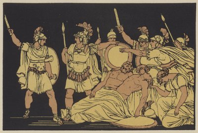 Turnus over likene til Almo og Galaesus (farge litho) av English School