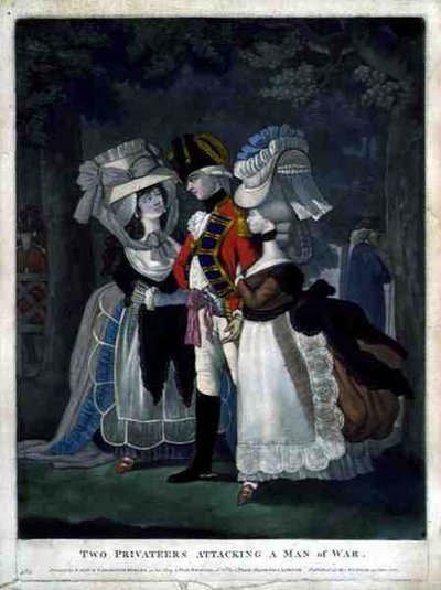 Zwei Freibeuter greifen ein Kriegsschiff an, veröffentlicht von Carington Bowles von English School