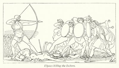 Ulysses dreper frierne (litho) av English School