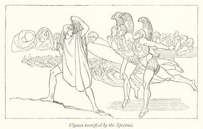 Ulysses livredd av Spectres (litho) av English School