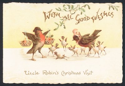 Onkel Robins julebesøk, julekort av English School
