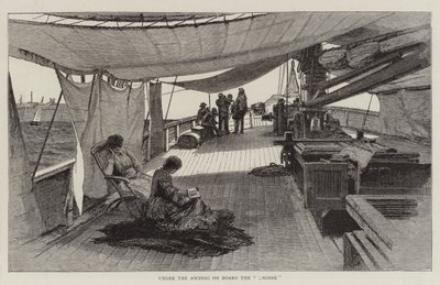 Under markisen om bord på "Undine" (gravering) av English School