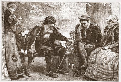 Under Linden-trærne, illustrasjon fra The History of Protestantism av James Aitken Wylie (1808-1890), pub. 1878 av English School