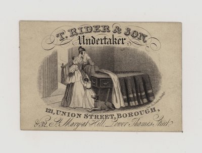 Undertakers, T Rider and Son, handelskort av English School