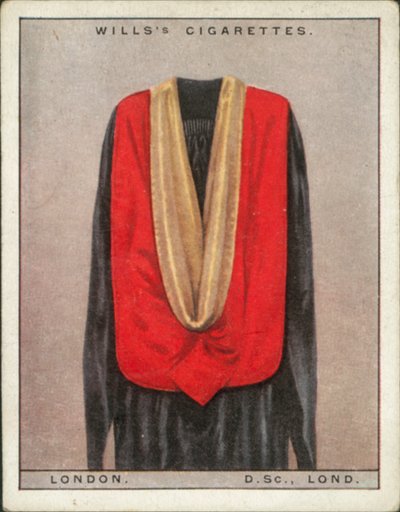 Universitätshüte und -gewänder: Universität London, Doktor der Wissenschaften, DSc, Lond von English School