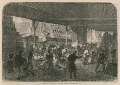 Lossing av tebutikker i East India Docks av English School