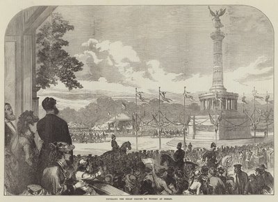 Avduking av Sedan Column of Victory i Berlin (gravering) av English School