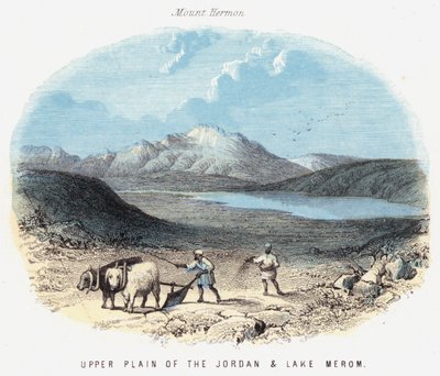 Øvre slette i Jordan og Meromsjøen (farget gravering) av English School