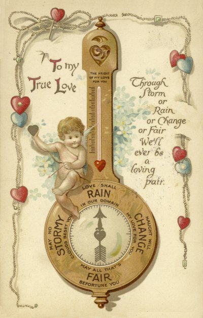 Valentinskort, med barometer av English School