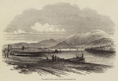 Van Diemens Land, Hobart Town, fra Kangaroo Bay (gravering) av English School