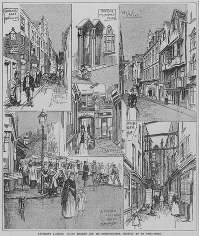 Vanishing London: Clare Market og gatene rundt kort før riving av English School