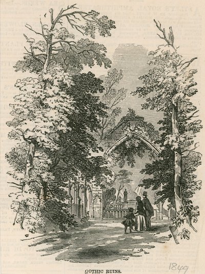 Vauxhall Gardens, London: De gotiske ruinene av English School