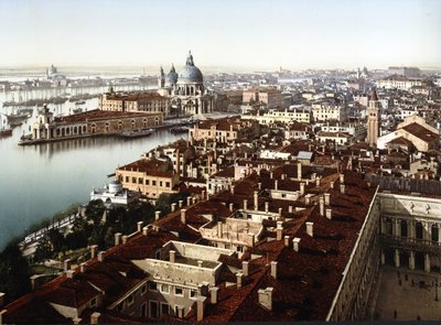 Veduta dal Campanile, Venezia (håndfarget bilde) av English School