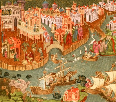 Venezia (fargelitografi) av English School