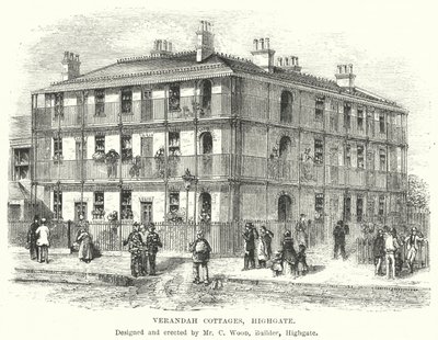 Verandah Cottages, Highgate (gravering) av English School
