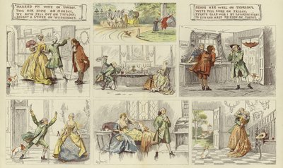Vers om ekteskap fra The Graphic Christmas Number (fargegravering) av English School