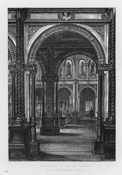 Victoria And Albert Museum: Central or Loan Court (gravering) av English School