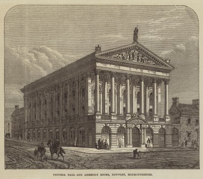 Victoria Hall and Assembly Rooms, Newport, Monmouthshire (gravering) av English School
