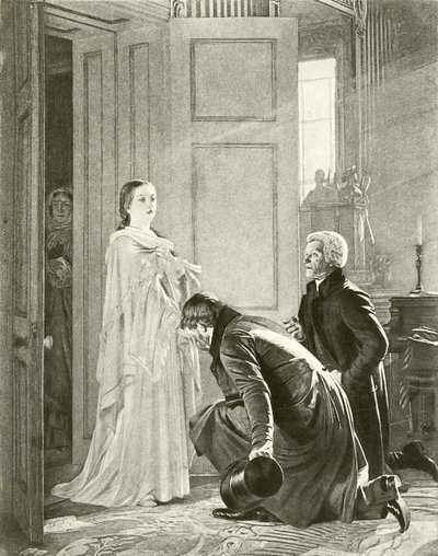 Victoria hilste som dronning (gravyr) av English School