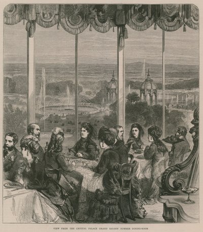 Utsikt fra Crystal Palace Grand Saloon sommerspisestue av English School