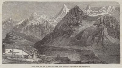 Utsikt fra toppen av Faulhorn, fra Burfords panorama over Berner-alpene (gravering) av English School